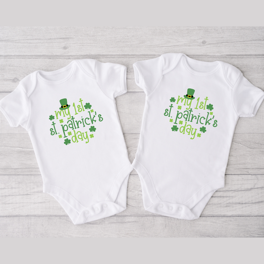 My First St. Patrick's Day Bodysuits for Twin Boys and Girls