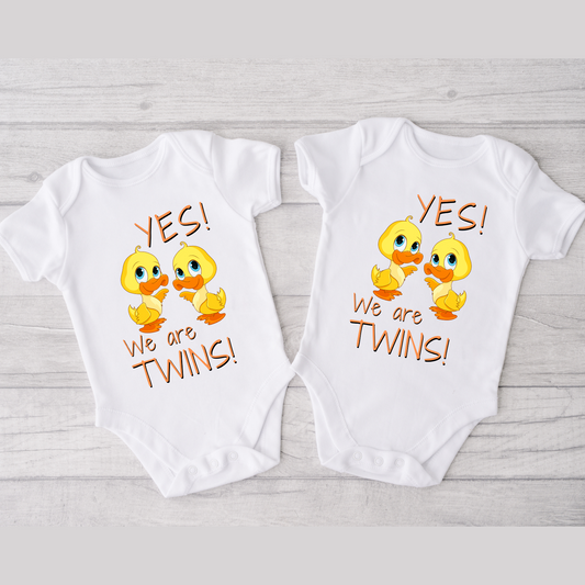 Yes We Are Twins Baby Bodysuits